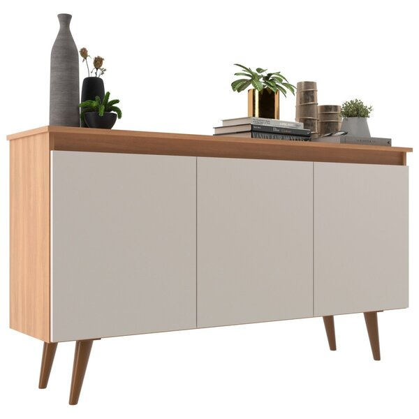 Buffet 3 Portas 136cm Retrô Elza Yescasa Freijó/off White - Decor Doria