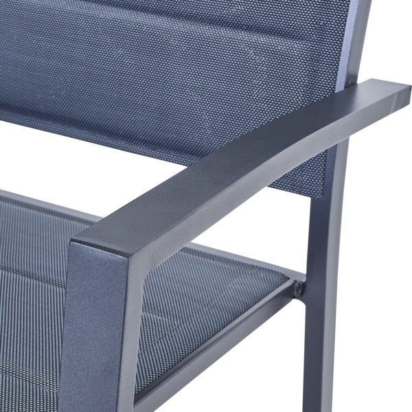 Cadeira de Jardim em Alumínio 85x55cm com Braço Antracite Orion Beta II Naterial - Decor Doria