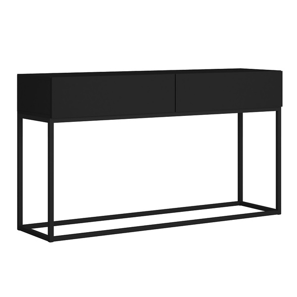 Aparador Sala De Jantar Estilo Industrial 2 Gavetas Linha Alta Preto - Decor Doria