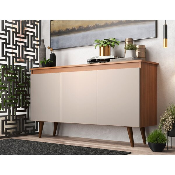 Buffet 3 Portas 136cm Retrô Elza Yescasa Freijó/off White - Decor Doria