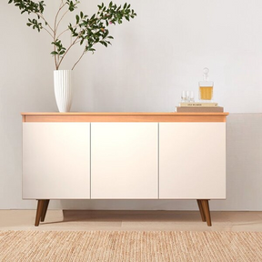 Buffet 3 Portas 136cm Retrô Elza Yescasa Freijó/off White - Decor Doria