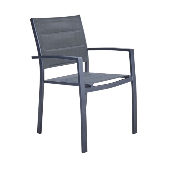 Cadeira de Jardim em Alumínio 85x55cm com Braço Antracite Orion Beta II Naterial - Decor Doria