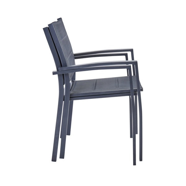 Cadeira de Jardim em Alumínio 85x55cm com Braço Antracite Orion Beta II Naterial - Decor Doria