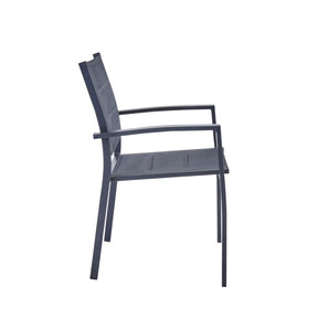 Cadeira de Jardim em Alumínio 85x55cm com Braço Antracite Orion Beta II Naterial - Decor Doria
