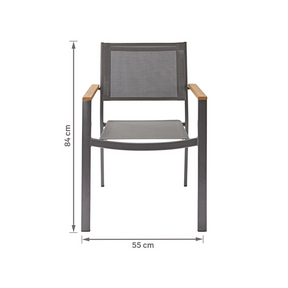 Cadeira de Jardim em Alumínio 84x55cm Cinza Oris Naterial - Decor Doria