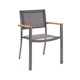 Cadeira de Jardim em Alumínio 84x55cm Cinza Oris Naterial - Decor Doria