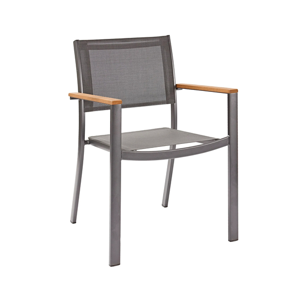 Cadeira de Jardim em Alumínio 84x55cm Cinza Oris Naterial - Decor Doria