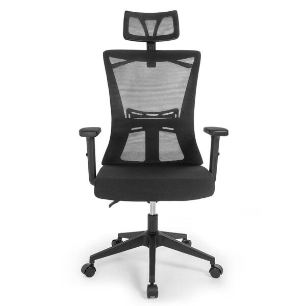 Cadeira De Escritório Ergonômica Imperial Com Apoio De Cabeça E Relax - Preto - Decor Doria