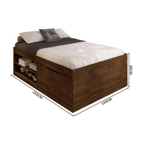 Cama Bau Casal Com Sapateira Embutida Malbec Vanessa Framar - Decor Doria