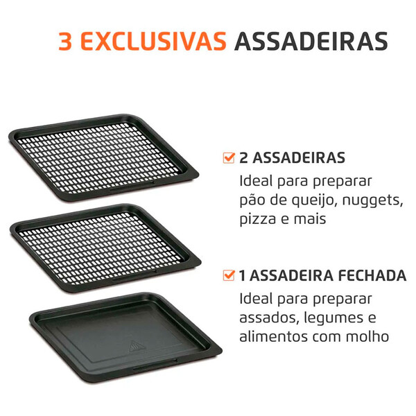 Fritadeira Air Fryer Forno Oven 12l Mondial Afon-12l-bi 2000w 220v -Decor Doria