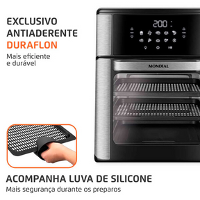 Fritadeira Air Fryer Forno Oven 12l Mondial Afon-12l-bi 2000w 220v -Decor Doria
