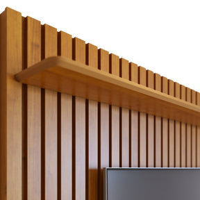 Painel de Parede Ripado Madeira Maciça Home Suspenso Sala Estar para Tv's de até 75 Polegadas Loft 1.8 Imcal - Nature - Decor Doria