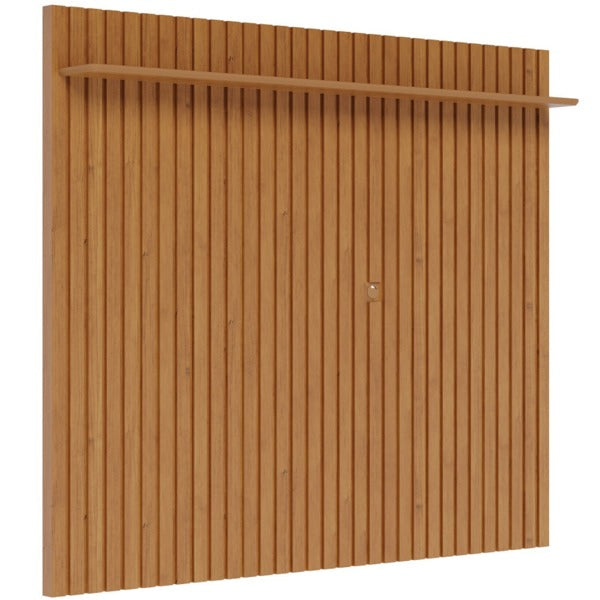 Painel de Parede Ripado Madeira Maciça Home Suspenso Sala Estar para Tv's de até 75 Polegadas Loft 1.8 Imcal - Nature - Decor Doria