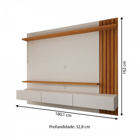 Painel Para Tv Até 70 Polegadas Christiania Ripado Cinamomo/off White - Panorama Móveis - Decor Doria