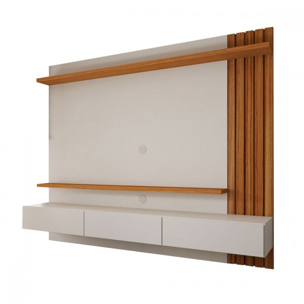 Painel Para Tv Até 70 Polegadas Christiania Ripado Cinamomo/off White - Panorama Móveis - Decor Doria
