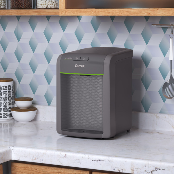 Purificador de Água Consul Gelada e Natural com Refrigeração Eletrônica e Filtragem Classe A CPB34AF Cinza Bivolt - Biblos Moveis