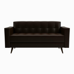 Sofá 3 Lugares Corino Vitrola Marrom - Decor Doria