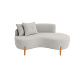 Sofá Orgânico 2 Lugares C/2 Almofadas Curvo Sala Recepção Veludo Cinza - Montanaris Decor - Decor Doria