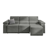 Sofá Retrátil Desmontável Suede 2,10m 3 Lugares Fox Cinza - Decor Doria