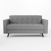 Sofá Vitrola 3 Lugares Suede Cinza - Decor Doria